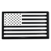 American Flag Inverted Black and White All Metal Chrome Emblem for Cars, Trucks, and All Auto - Universal Fit at 3.8 x 2.5 - All Weather
