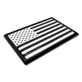 thumbnail image 1 of American Flag Inverted Black and White All Metal Chrome Emblem for Cars, Trucks, and All Auto | Universal Fit at 3.8" x 2.5" | All Weather, 1 of 2