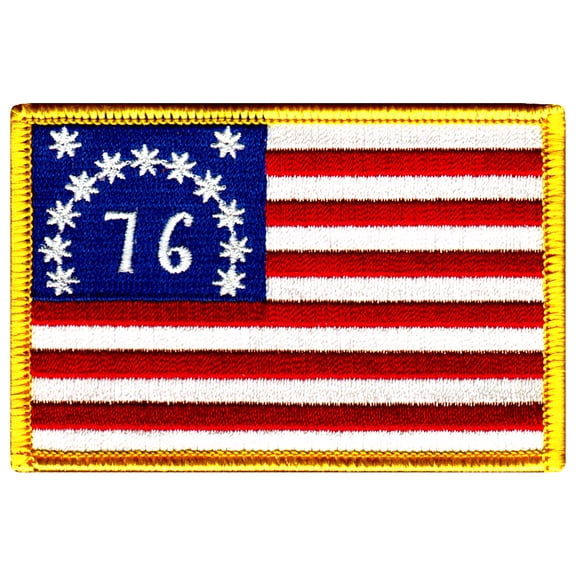 American Flag Iron-on Embroidered Patch Bennington 1776
