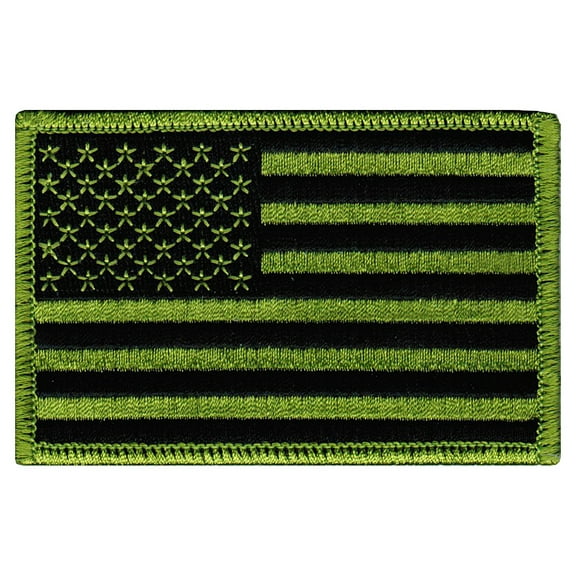 American Flag Iron-on Embroidered Patch Camo Green