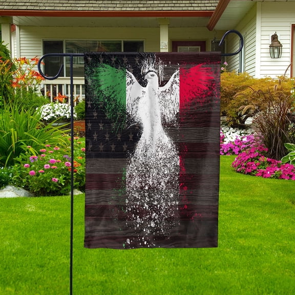 American Flag- Italian Flag Italy US Friendship Forever July 4 Decoration Garden Flag (11.5x17.5) Double Sided-USA Flags Premium Polyester-Decorative Indoor Outdoor Flag