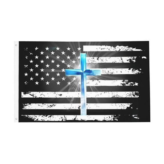 American Flag Jesus Cross Flag 3x5 Ft Outdoor Indoor With Grommet Garden Yard Banner Decorative Sign