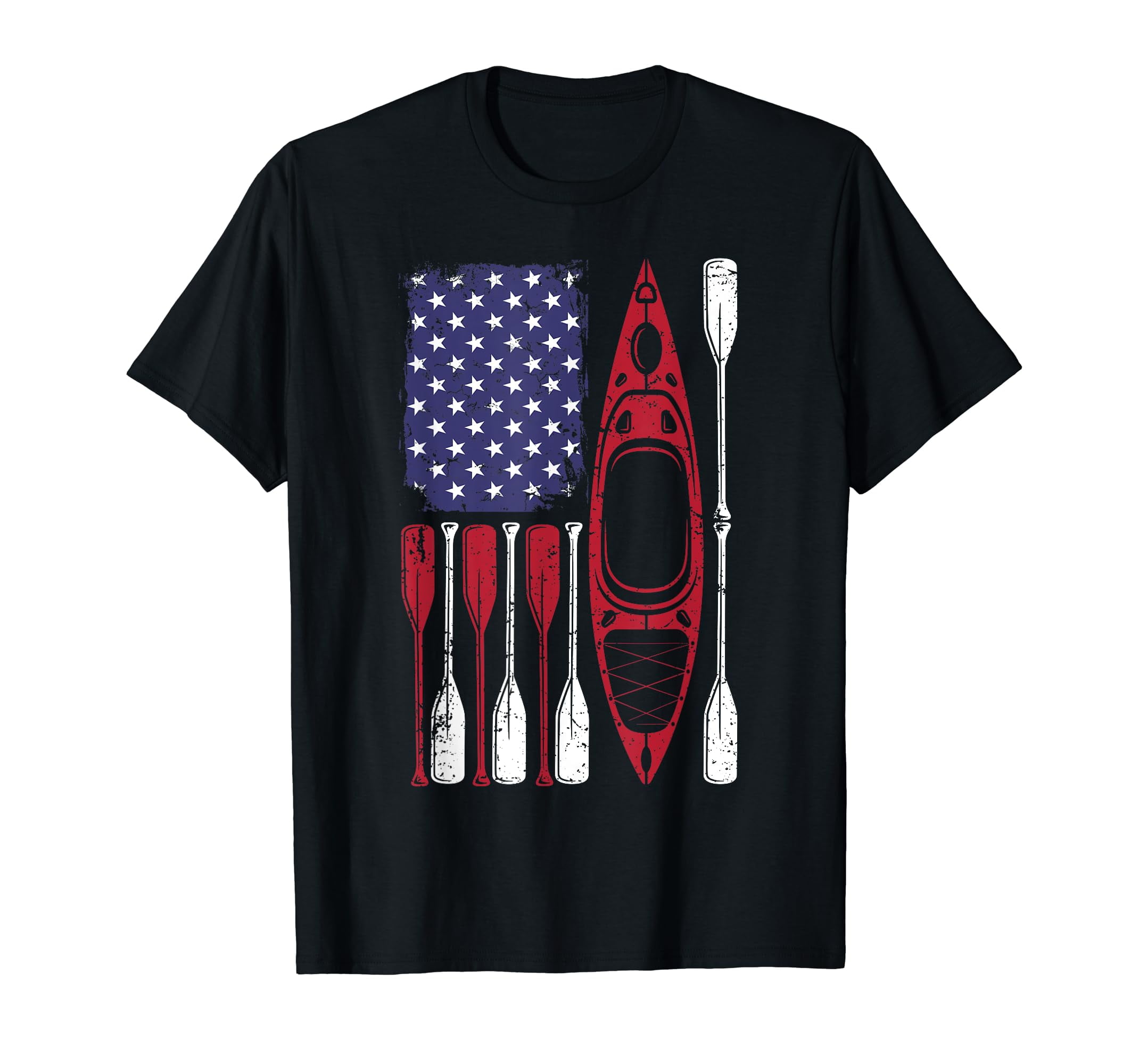 American Flag Kayak Paddle Kayaking 4th Of July Tshirt Gifts