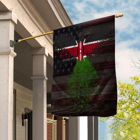 American Flag- Kenyan Flag Kenya US Friendship Forever July 4 Decoration House Flag (29.5x39.5) Double Sided-USA Flags Premium Polyester-Decorative Indoor Outdoor Flag