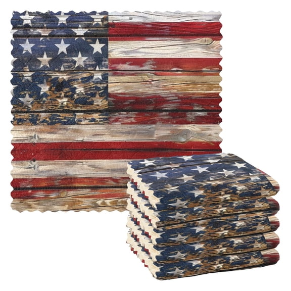 American Flag Kitchen Cloth Dish Towels for Drying Washing Absorbent Dish Rags Reusable soft kitchen dishcloth set 6 Pack