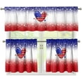 thumbnail image 1 of American Flag Kitchen Home Window Curtains Valance & Tier Set, 3 PCS Set Rod Pocket Short Curtains, Window Treatment Tier for Living Room Bathroom Farmhouse Decor, 1 of 6