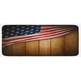 thumbnail image 1 of American Flag Kitchen Mat, United States Design on a Vertical Retro Wooden Rustic Back Old Glory Country, Plush Decorative Kitchen Mat with Non Slip Backing, 47" X 19", Blue Red, by Ambesonne, 1 of 1