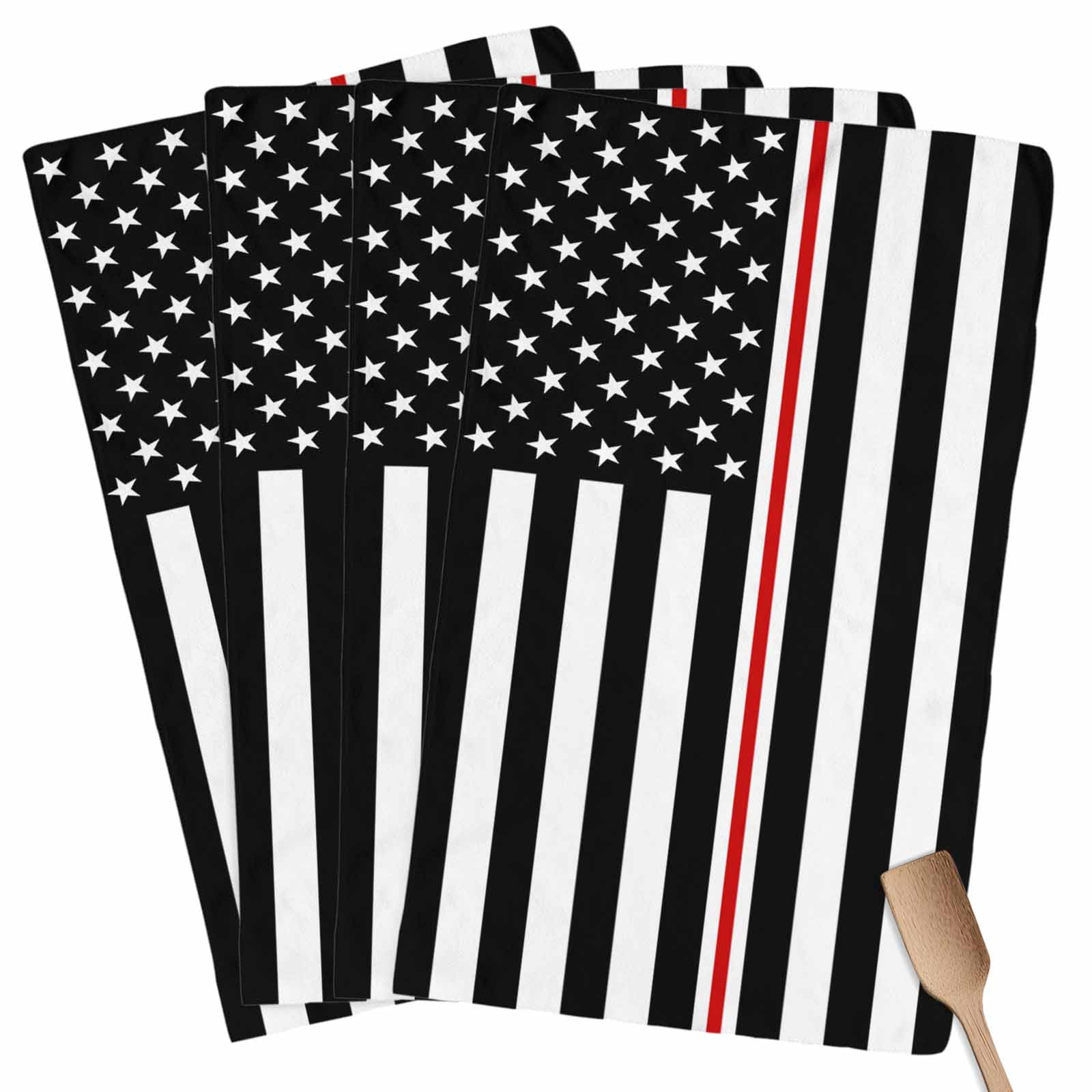 American Flag Kitchen Towel Dish Cloths Set of 4, Microfiber Soft ...
