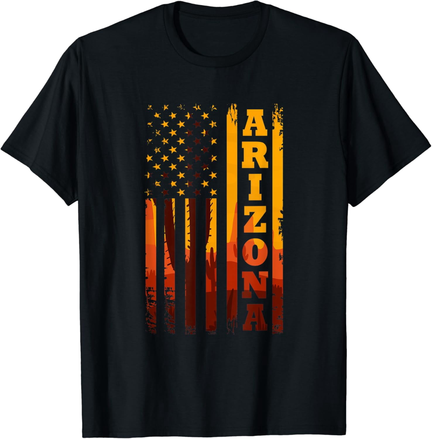 American Flag Landscape Cactus T Shirt - Walmart.com