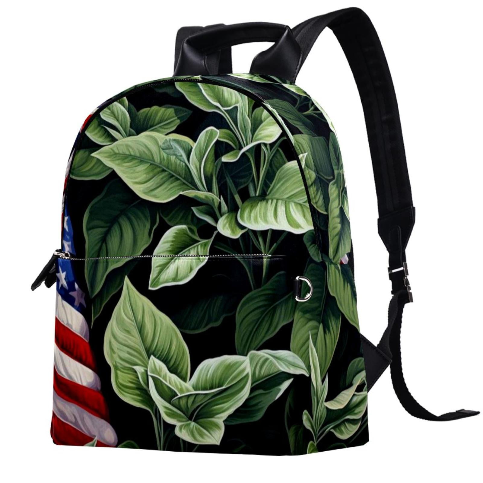 American Flag Leather Teacher Backpack Work Bags Cute Backpacks for Men Women Teens Lightweight School Camping Bag with Adjustable Straps Large Capacity. Walmart