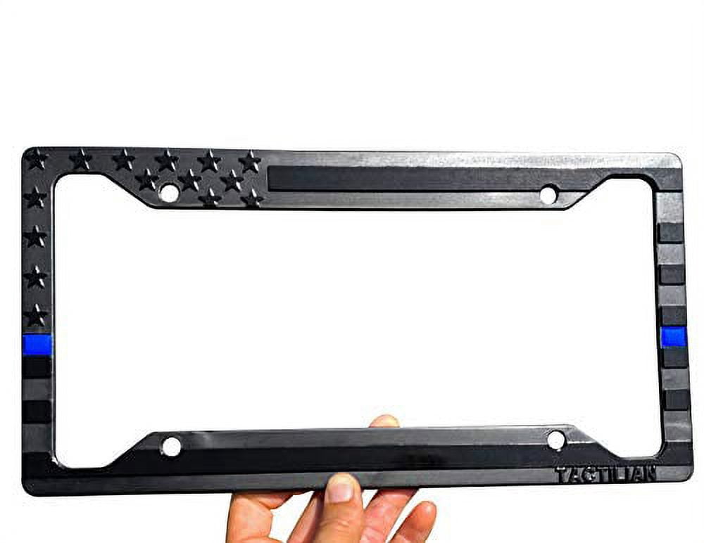 TACTILIAN American Flag License Plate Frame (2 Pack) Subdued 3D Embossed USA Flag In Black Gloss On Matte Finish For Car, Truck Or SUV ( Gloss On - Foto 10