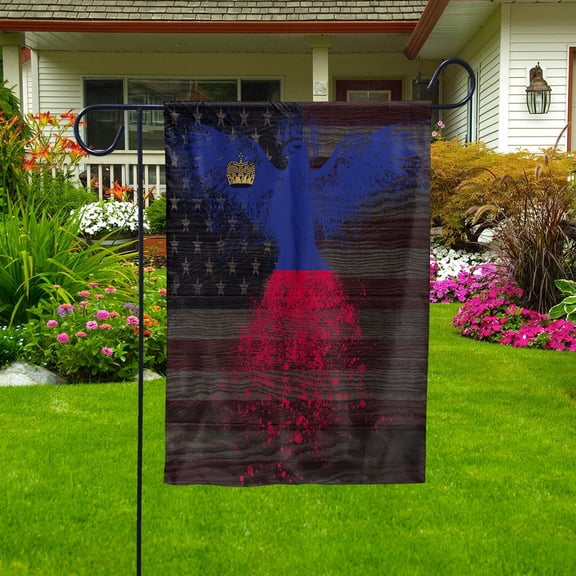 American Flag- Liechtensteiner Flag Liechtenstein US Friendship Forever July 4 Decoration Garden Flag (11.5x17.5) Double Sided-USA Flags Premium Polyester-Decorative Indoor Outdoor Flag