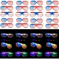 thumbnail image 1 of American Flag Light up Party Shades Glasses Patriotic Shutter Shades Flashing 4th of July Sunglasses LED Light up Sunglasses - Assorted Colors 12 Pairs, 1 of 10