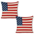 thumbnail image 1 of American Flag Linen Throw Pillow Covers Decorative Pillow Cases Cushion Case Couch Pillows Cover for Sofa Bedroom Living Room Car 18x18 inch Set of 2, 1 of 8