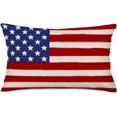 thumbnail image 1 of American Flag Lumbar Pillow Cover 12x20 Inches Patriotic Red Blue Stars Stripes Flag 4th of July Throw Pillows Decor Independence Day Decorations Memorial Day Cushion Case for Sofa Couch, 1 of 5