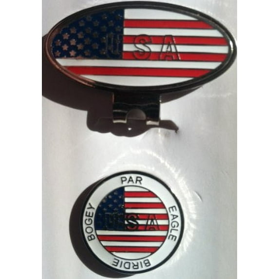 American Flag Magnetic Golf Ball Marker and Hat Clip