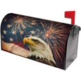 thumbnail image 1 of American Flag Mailbox Covers, Firework Eagle Magnetic Post Box Cover Wraps Large Size 25.5x21 in for Garden Yard Decor, 1 of 1