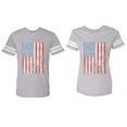 thumbnail image 1 of American Flag Matching Couple Cotton Jerseys (Men Heather / Women Heather) (Men XXL / Women S), 1 of 3
