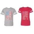 thumbnail image 1 of American Flag Matching Couple Cotton Jerseys (Men Heather / Women Red) (Men S / Women XL), 1 of 3