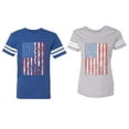 thumbnail image 1 of American Flag Matching Couple Cotton Jerseys (Men Royal / Women Heather) (Men S / Women S), 1 of 3