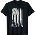 thumbnail image 1 of American Flag Mechanic Tools Car Fixing Essentials Mechanic T-Shirt, 1 of 5