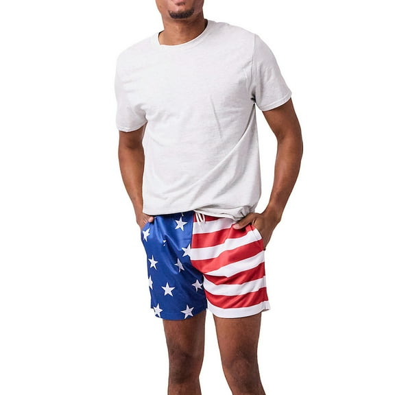 American Flag Men's Active Mesh Shorts - Medium