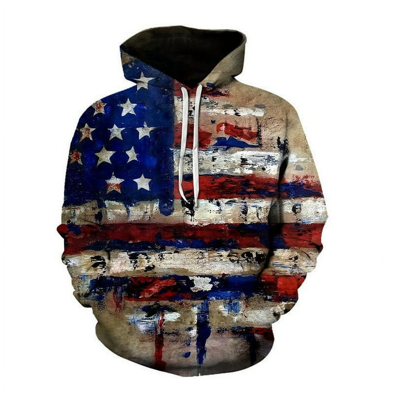 Statue of liberty, USA America AOP stars high quality & stripes hoodie