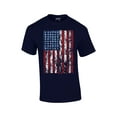 thumbnail image 1 of American Flag Mens Short Sleeve T-shirt United States USA Tattered Flag United States Patriotic Americana Proud Heritage-Navy-XXL, 1 of 6