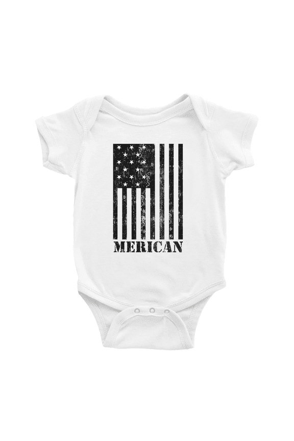 American Flag Merican Cute Baby Clothing Bodysuits Boy Girl Unisex