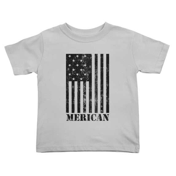 American Flag Merican Funny Toddler T-Shirts for Boys Girls (Gray, 4T)