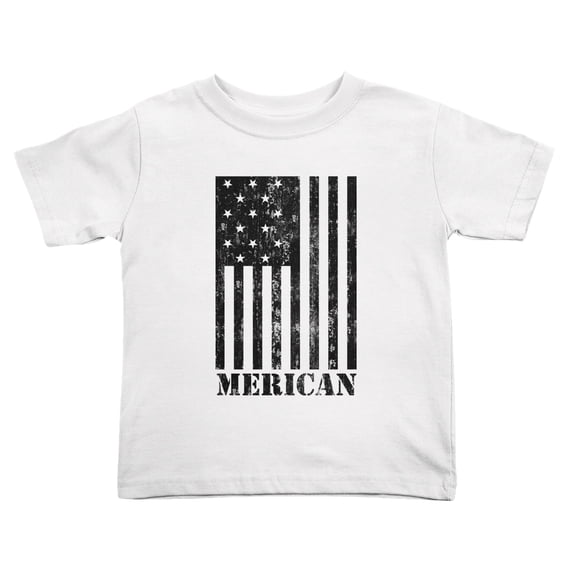 American Flag Merican Funny Toddler T-Shirts for Boys Girls (White, Youth M)