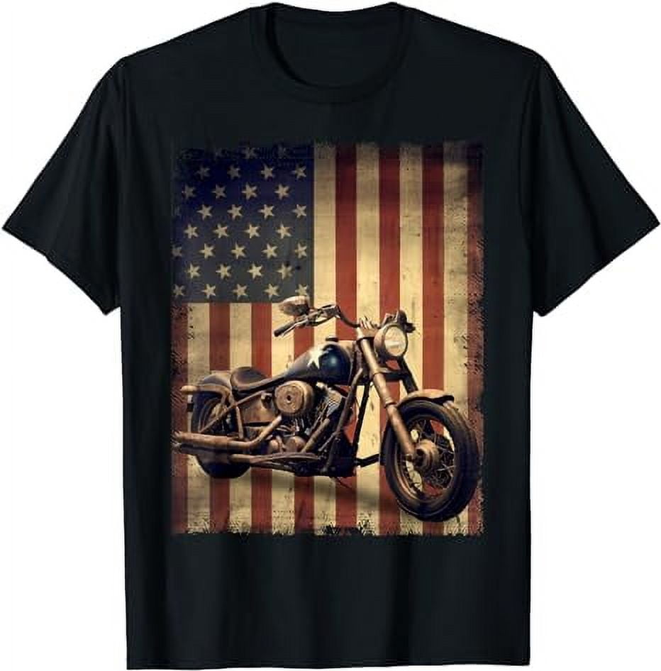 American Flag Motorcycle Shirt Motorcycling Motorcyclist T-Shirt ...