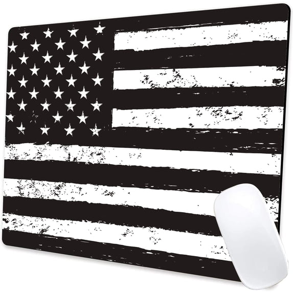 American Flag Mouse Pad, Gaming Mouse Mat Square Waterproof Mouse Pad Non-Slip Rubber Base MousePads for Office Home Laptop Travel, 9.5"x7.9"x0.12" Inch