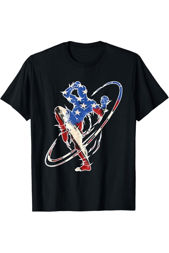 American Flag - Muay Thai Boxing Kickboxing Martial Arts T-Shirt