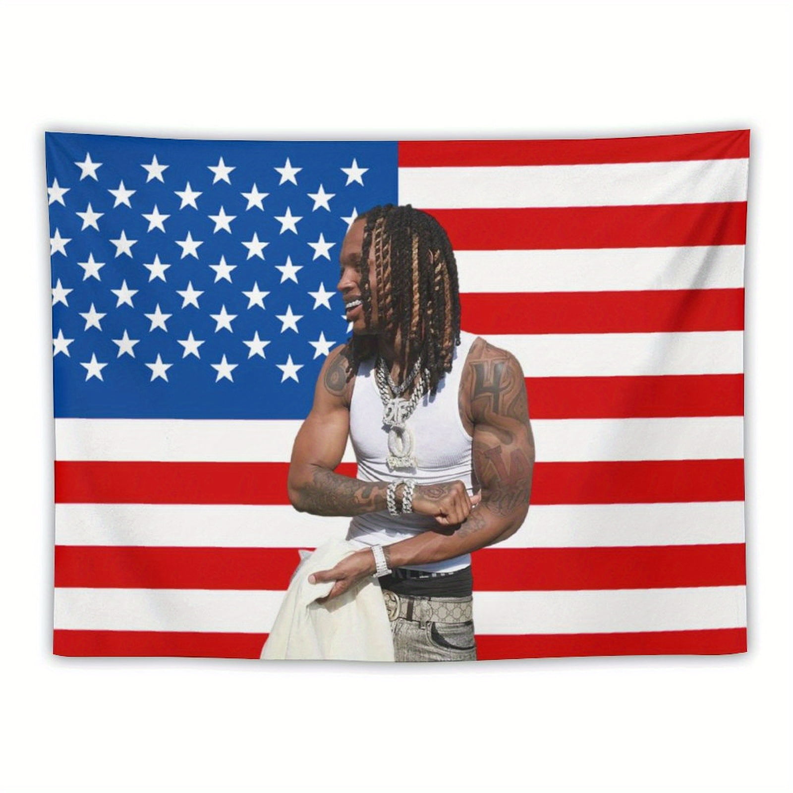 American Flag Music Album Poster Tapestry - Patriotic wall hanging with ...