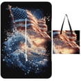 thumbnail image 1 of American Flag Ocean Wave Power Surge Picnic Blanket Waterproof Outdoor Beach Blanket Hand-held Pad Suitable for Travel, Camping, Beach, Family Gatherings, 1 of 8