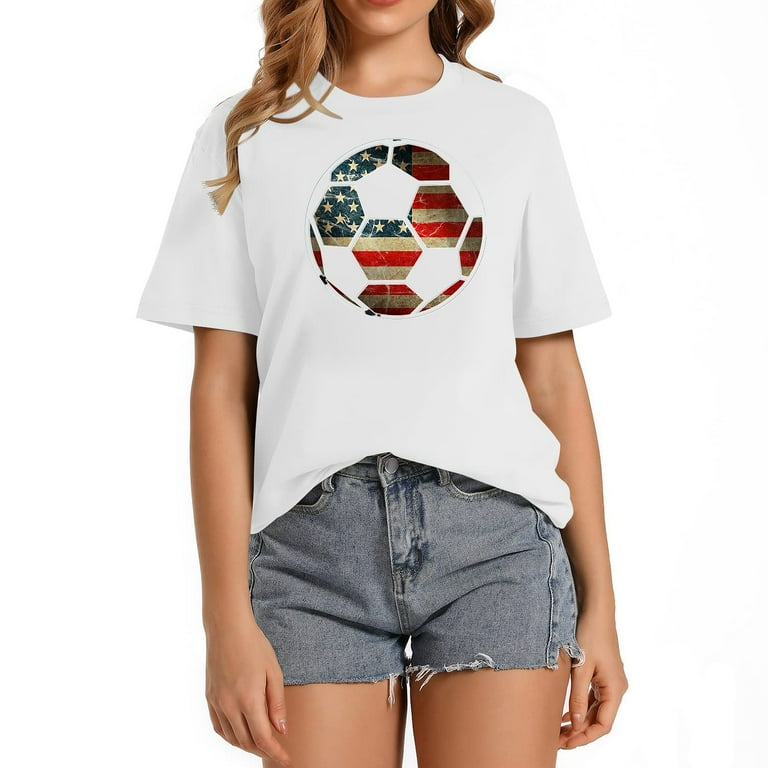 American Flag Soccer Ball T-Shirt American Flag Soccer Ball T-Shirt