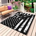 thumbnail image 1 of American Flag Outdoor Rug for Patio/Deck/Porch, Non-Slip Large Area Rug 3 x 5 Ft, Black US Flag Eagle Indoor Outdoor Rugs Washable Area Rugs, Reversible Camping Rug Carpet Runner, 1 of 8