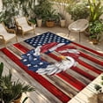 thumbnail image 1 of American Flag Outdoor Rug for Patio/Deck/Porch, Non-Slip Large Area Rug 6 x 9 Ft, Blue Red USA Flag Eagle Wreath Indoor Outdoor Rugs Washable Area Rugs, Reversible Camping Rug Carpet Runner, 1 of 8