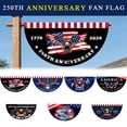 thumbnail image 1 of American Flag Outdoor Semi-Circular, 250th Anniversary 4th of July Decorations, Half Round Patriotic Banner with US Flag Design for Porch Railing, Garden Flags, 1 of 9