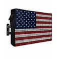 thumbnail image 1 of American Flag Outdoor TV Cover 30 to 32 Inch Weatherproof, Vintage Brick Wall Star Striped Red Blue 600D Oxford TV Covers with Waterproof Zipper, Outside Flat TV Screen Protector Size 30"Wx19"Hx4.5"D, 1 of 7