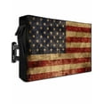 thumbnail image 1 of American Flag Outdoor TV Cover 52 to 55 Inch Weatherproof, Farmhouse Vintage Retro Red Blue 600D Oxford TV Covers with Waterproof Zipper, Outside Flat TV Screen Protector Size 52"W x 19"H x 4.5"D, 1 of 7