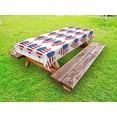 thumbnail image 1 of American Flag Outdoor Tablecloth, Heart Figures with Flag Idol Patriot Pattern Modern American Day Graphic Print, Decorative Washable Fabric Picnic Tablecloth, 58 X 104 Inches, White Red, by Ambesonne, 1 of 2