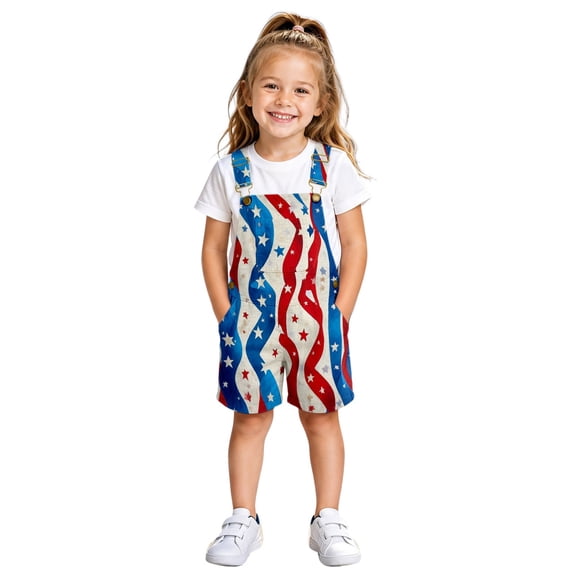 American Flag Overalls Kids Fourth Patriotic Outfits Romper Jumpsuit Boys Patriotic Romper Jumpsuit #08 White 10-11 Years