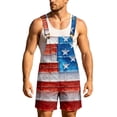 thumbnail image 1 of American Flag Overalls Men 4th of July Overall Shorts 250 Anniversary USA Bibs Red White and Blue Outfits Patriotic, 1 of 6