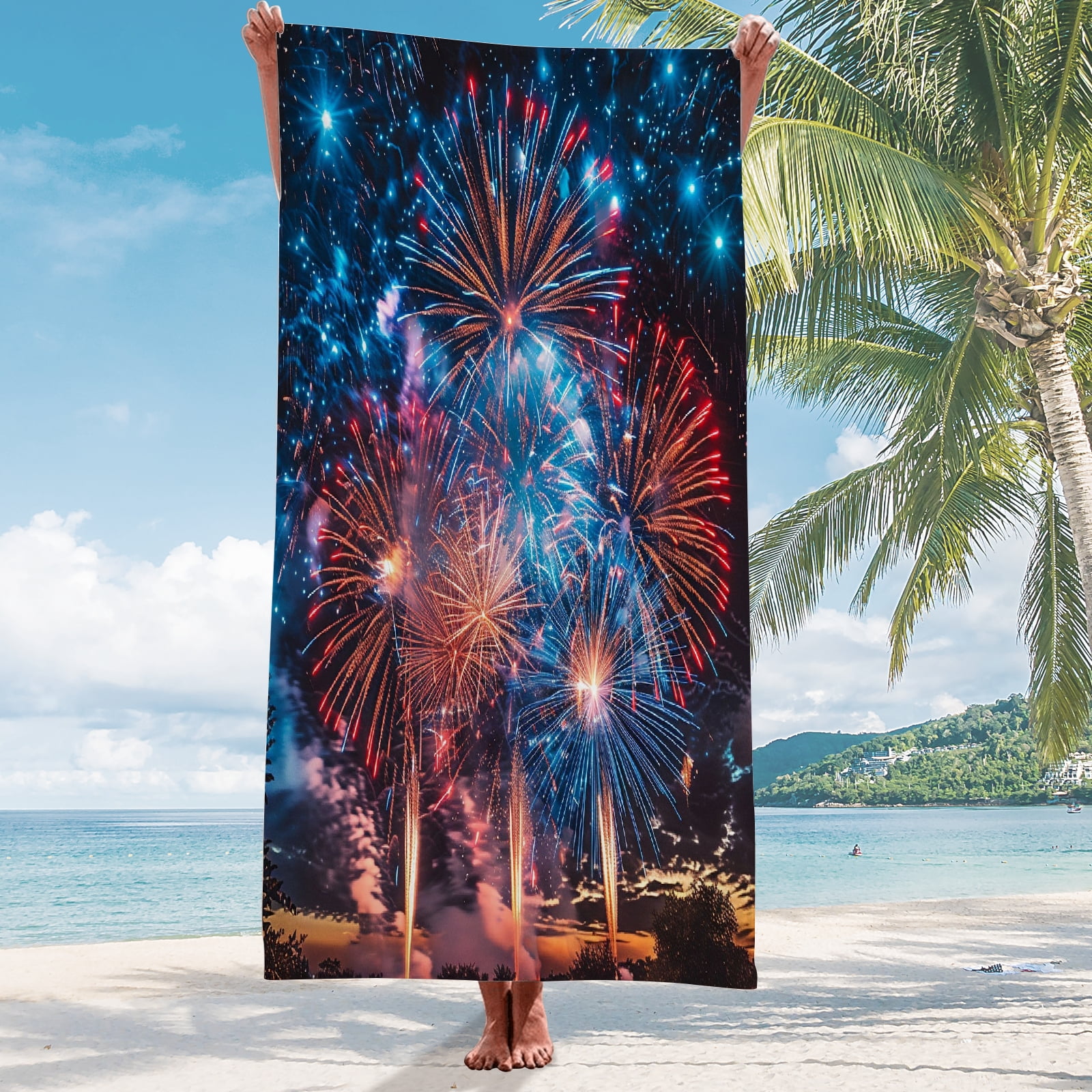 American Flag Oversize Beach Towel 4th of july Towels, Beach Towels, Face Towels free
