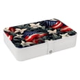 thumbnail image 1 of American Flag PU Leather Jewelry Box Organizer with Removable Compartment - Portable Decorative Jewelry Boxes, 1 of 6