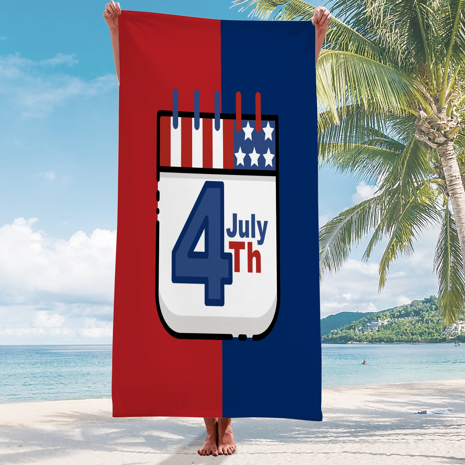 American Flag Packable Beach Towel For Travel 4th of july Sand Beach
