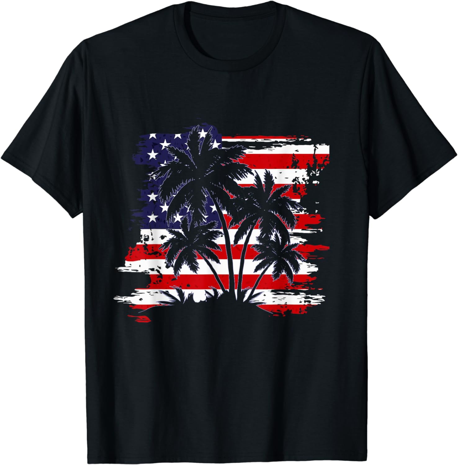 American Flag Palm Trees Usa Patriotic 4th Of July T-shirt - Walmart.com