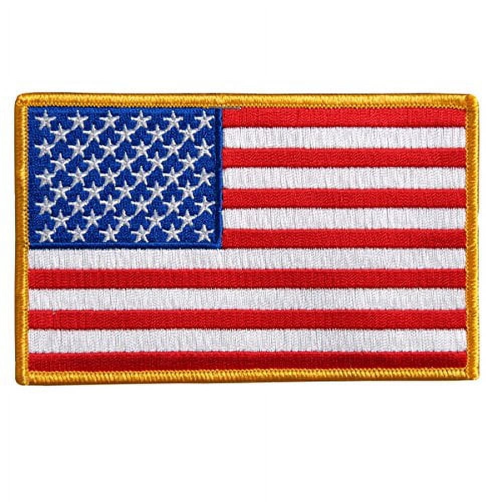 American Flag Patch - Embroidered Iron-on/Sew-on Rayon Patch, Officially Licensed - 3" x 2"